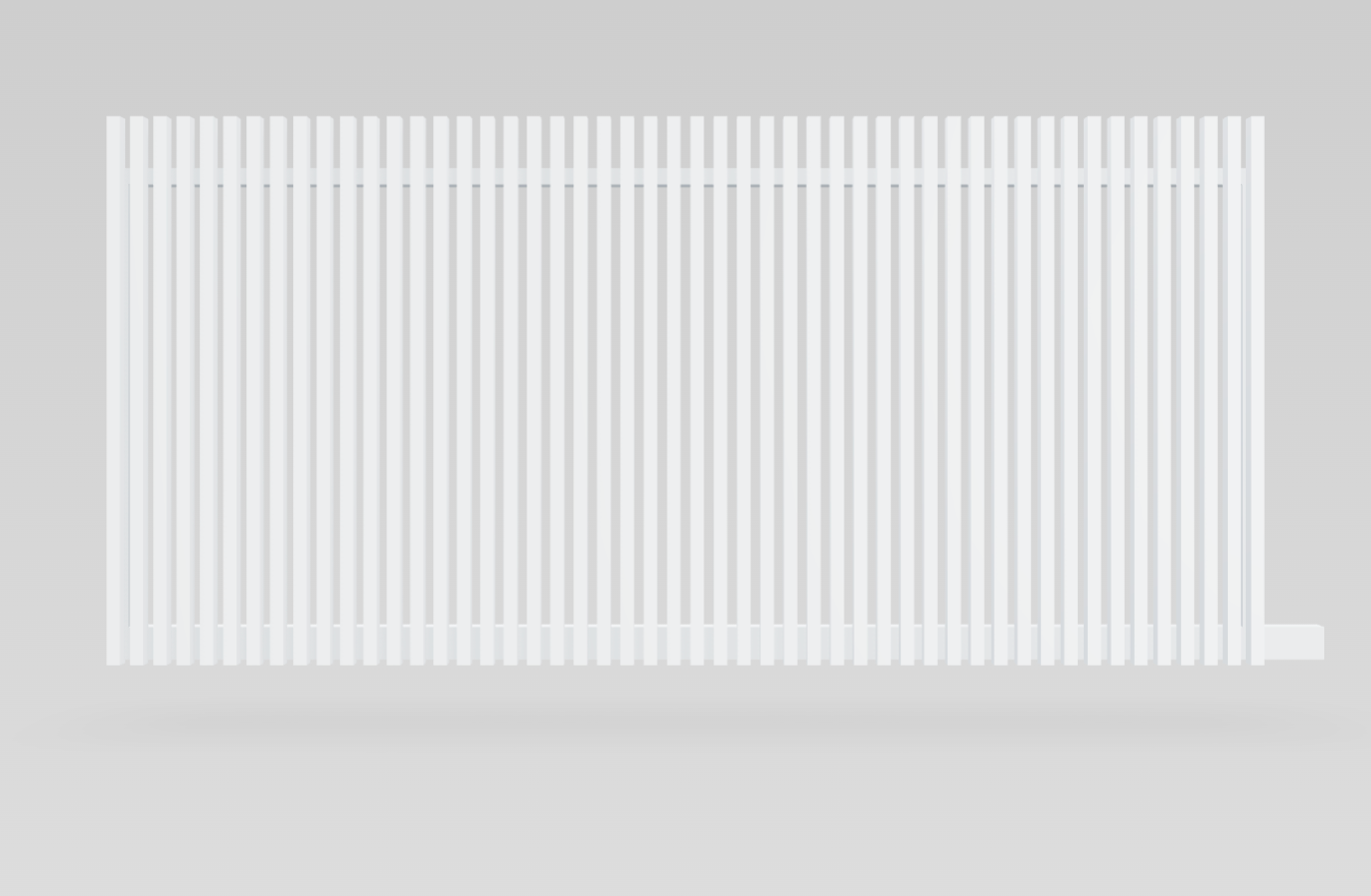 Aluminium Battened Sliding Gate 4.5m Wide - Natural White