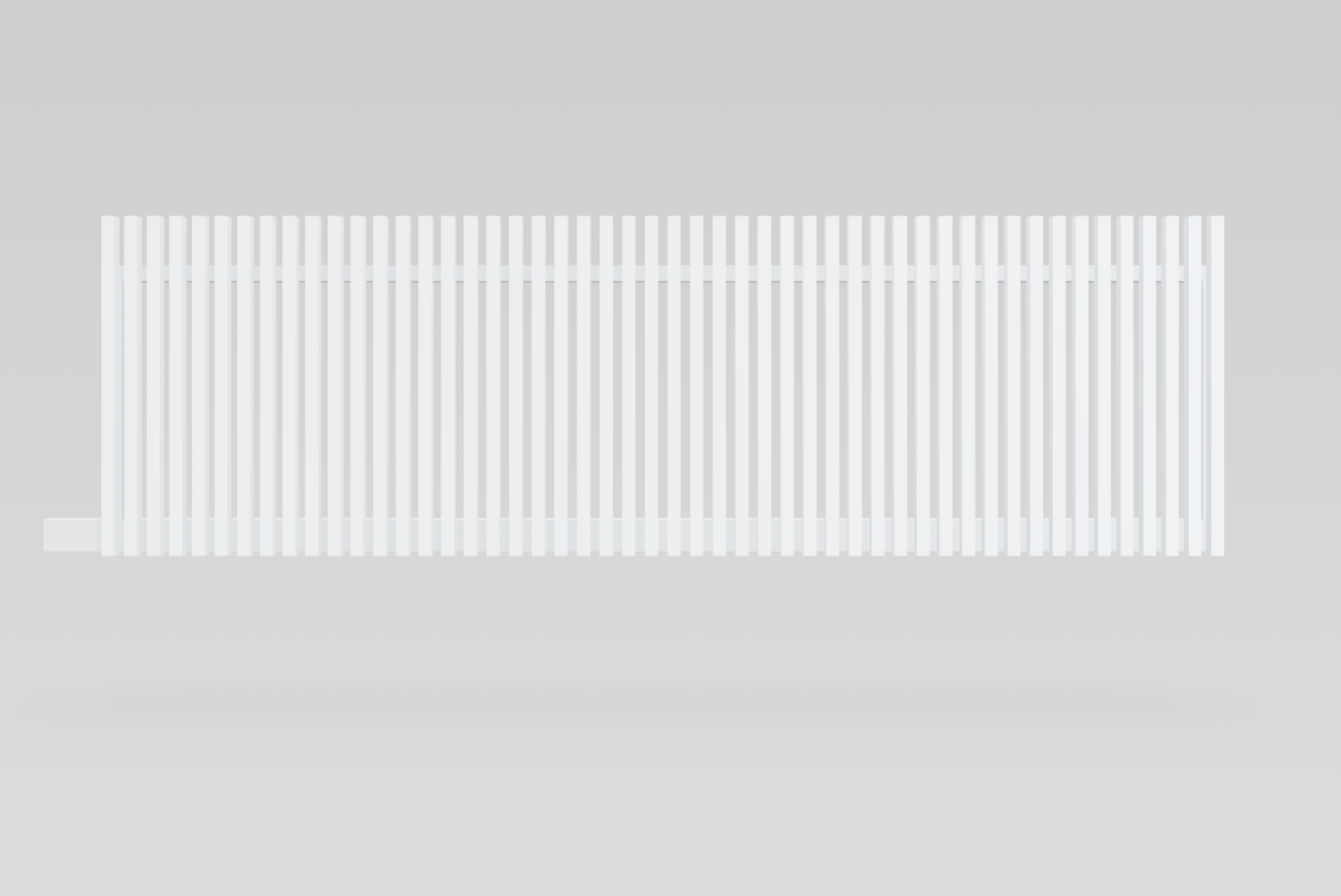 Aluminium Battened Sliding Gate 4.5m Wide - Natural White