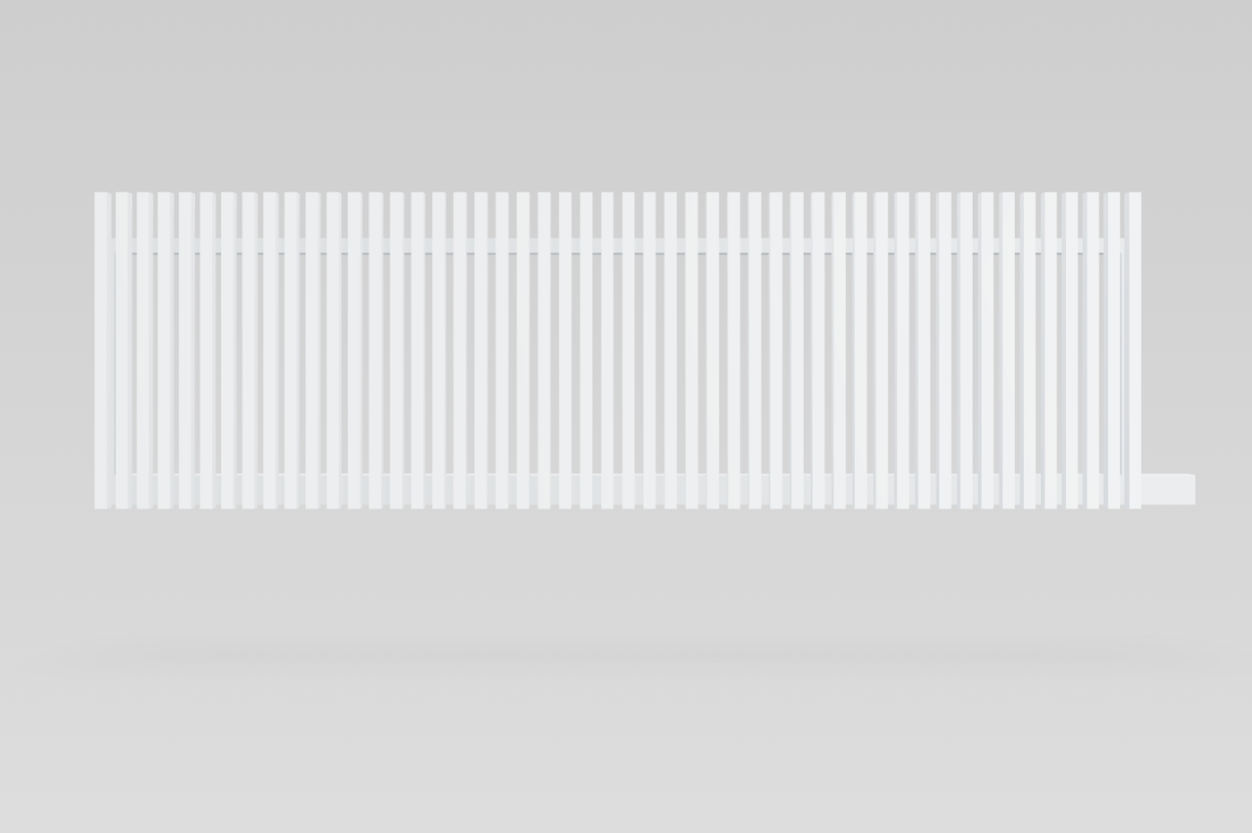 Aluminium Battened Sliding Gate 4.5m Wide - Natural White