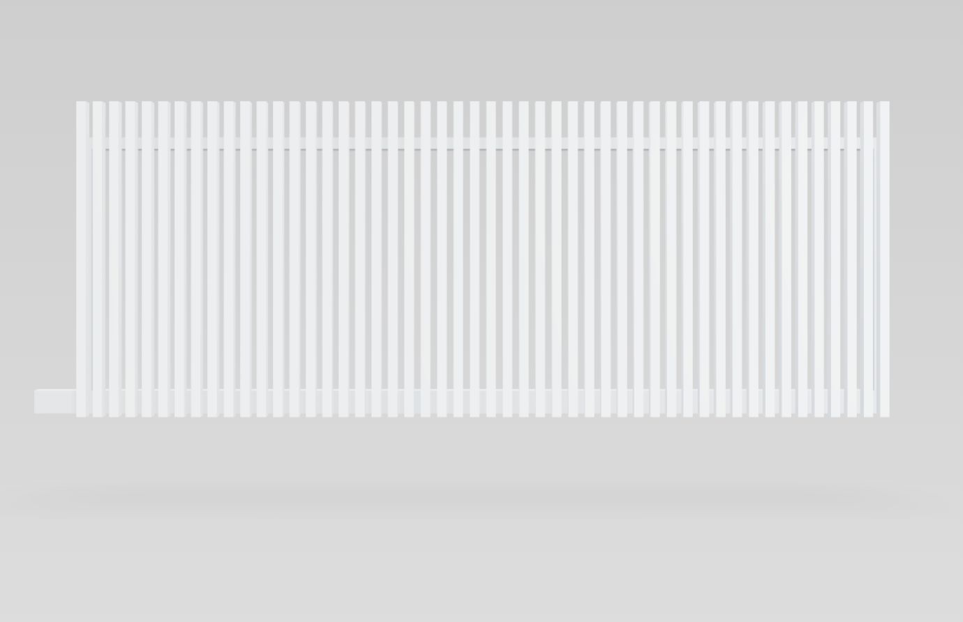 Aluminium Battened Sliding Gate 4.5m Wide - Natural White