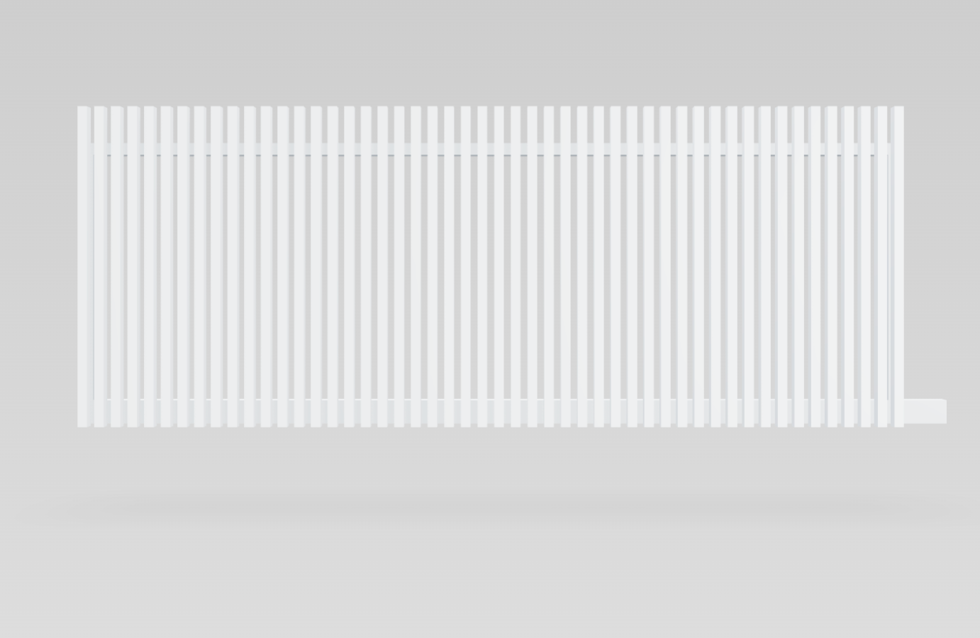 Aluminium Battened Sliding Gate 4.5m Wide - Natural White