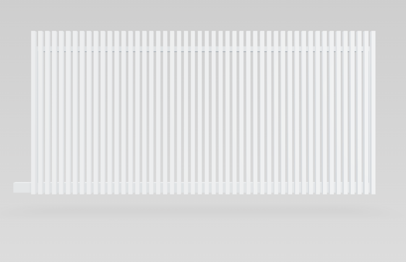 Aluminium Battened Sliding Gate 4.5m Wide - Natural White