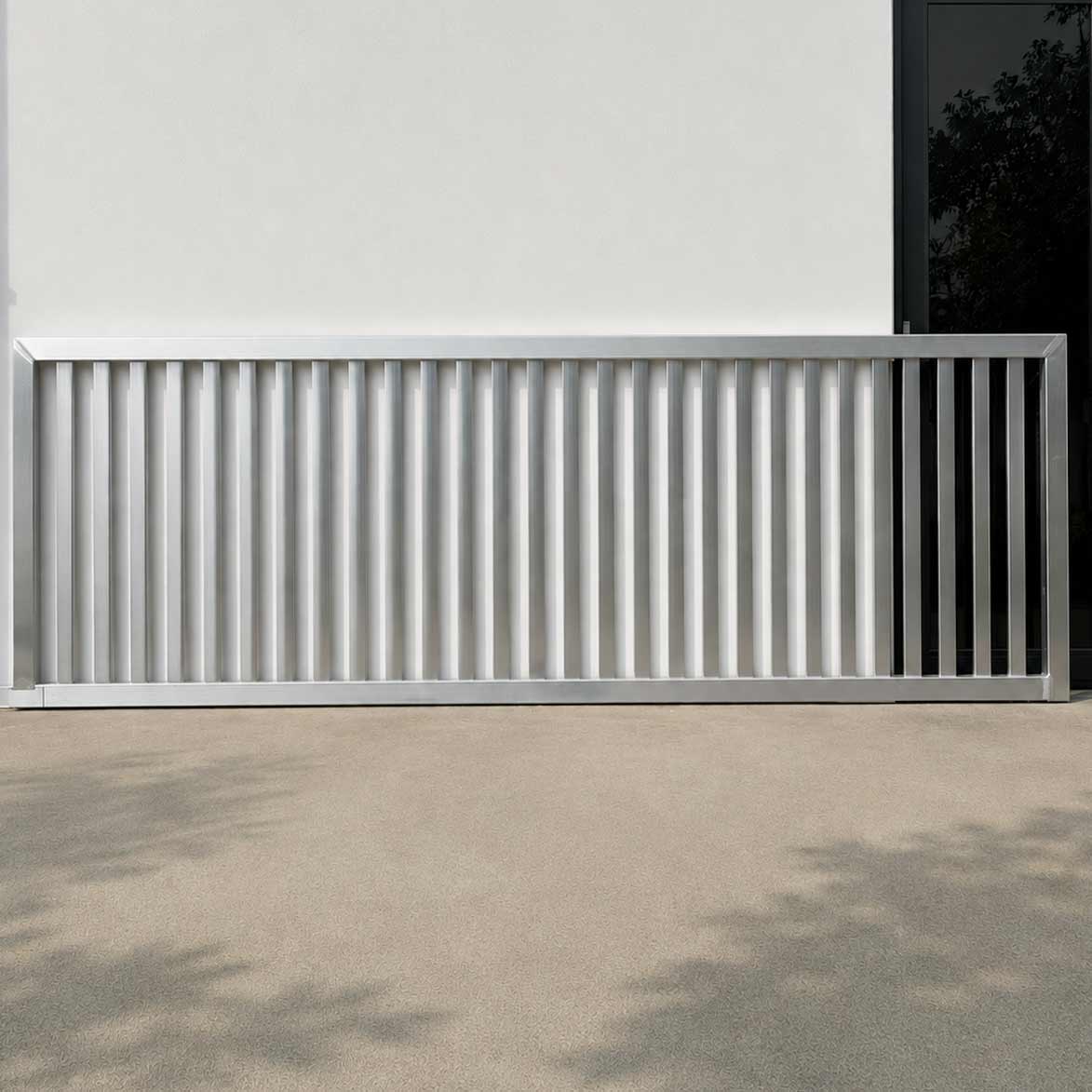 aluminium sliding gate frame against wall
